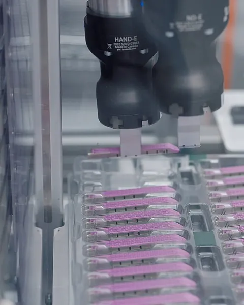 Brazo robótico de manufactura de precisión óptica